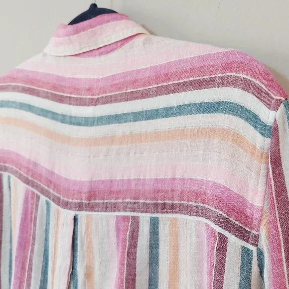 Colorful Striped Button-Up Shirt - Picture 6 of 12